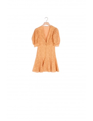 Robe courte en broderie anglaise soldes